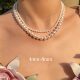Classic French strong light round Shijia pearl necklace for women