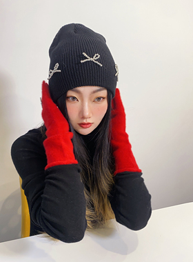 Gallery秋冬百搭蝴蝶结保暖冷帽