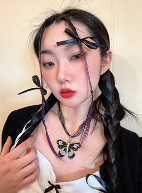 Gallery多层丝带蝴蝶吊坠项链