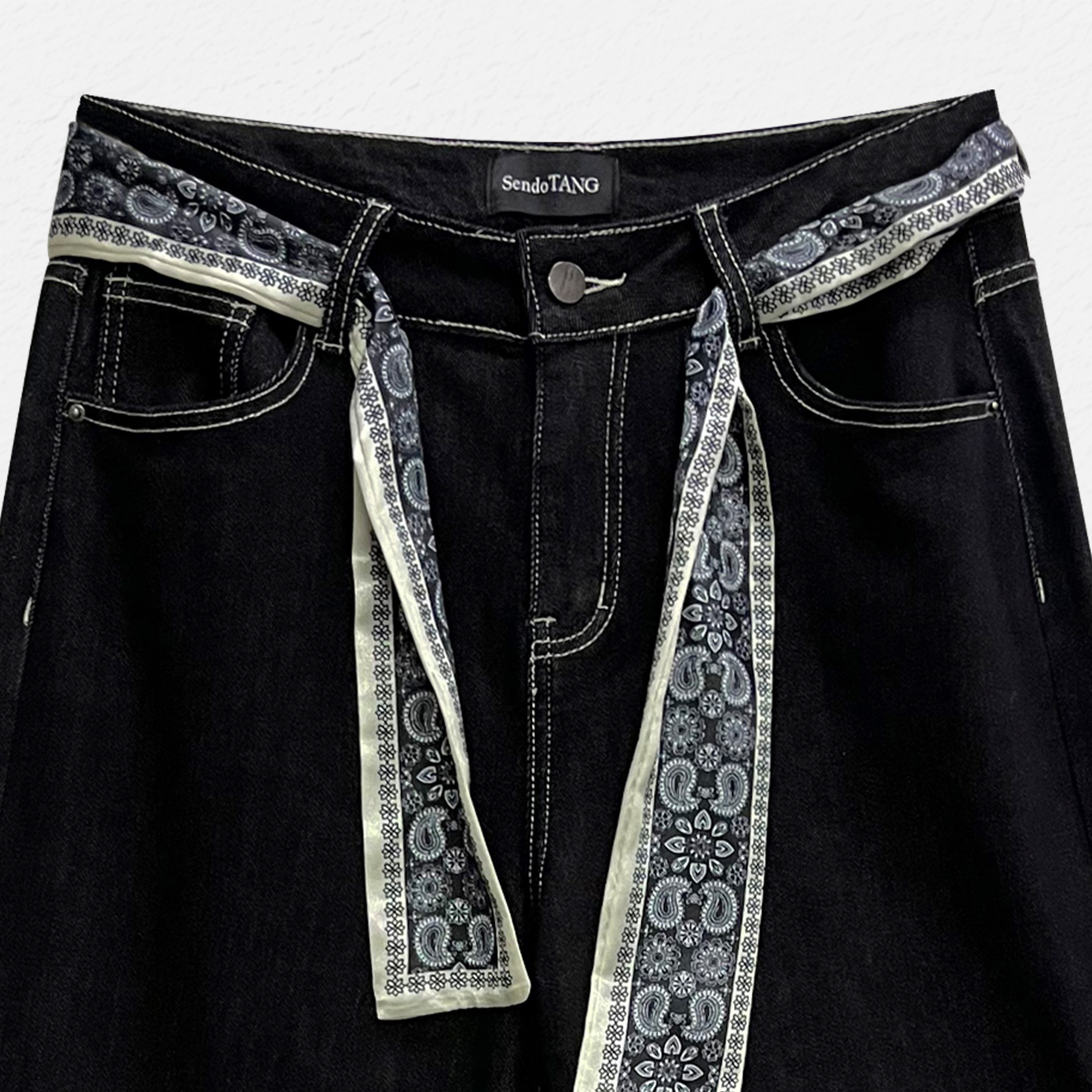 高腰牛仔裤大码女装秋款时尚高级感遮肉【幽蓝岁月】百搭裤子,淘宝优惠券,粉丝福利购,淘宝优惠卷