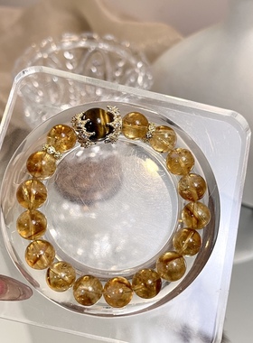 日富一日·天然黄塔晶虎眼石卡10手链时尚饰品送女友闺蜜礼物