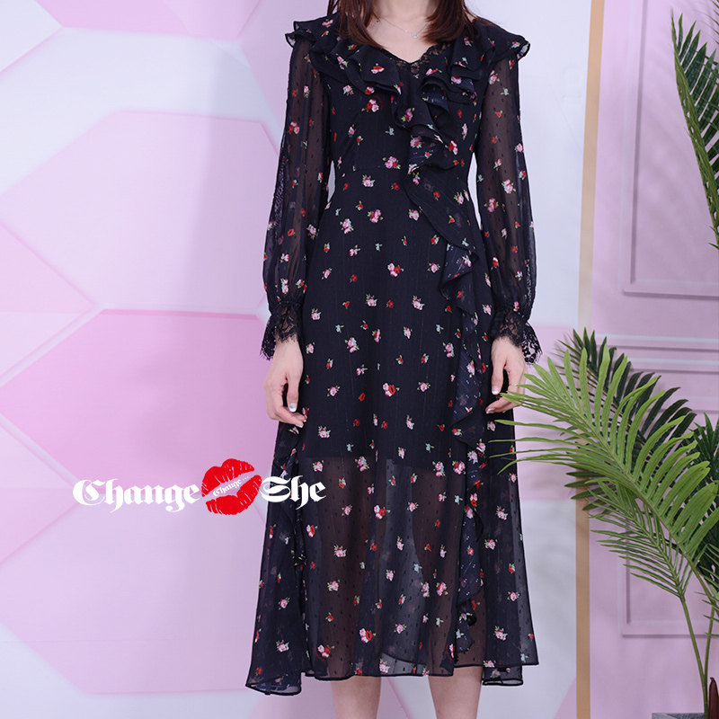 千细change she2020春季新款浅长裙 changeshe连衣裙