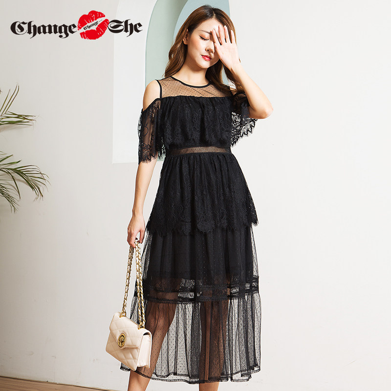 千细change she2020中长款收腰裙子 changeshe连衣裙