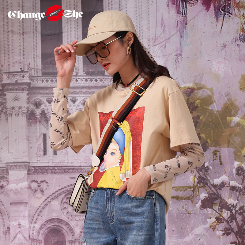 千细change she2020圆领印花短袖 changesheT恤