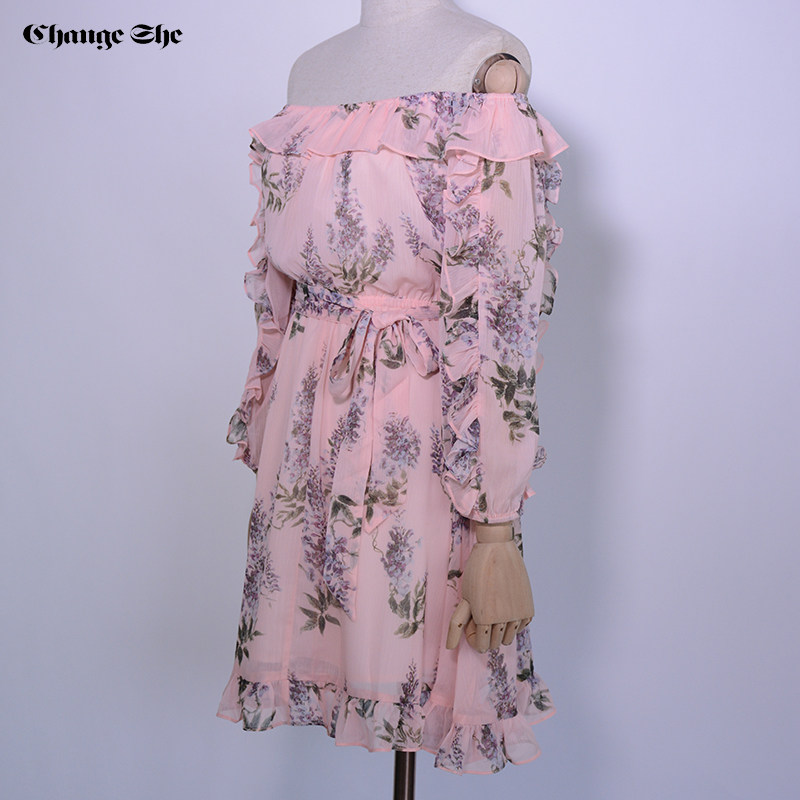 千细change she2020春季新款碎花裙 changeshe连衣裙