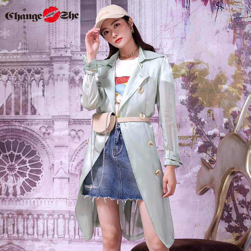 change she千细2020新款慵懒高腰女 changeshe风衣
