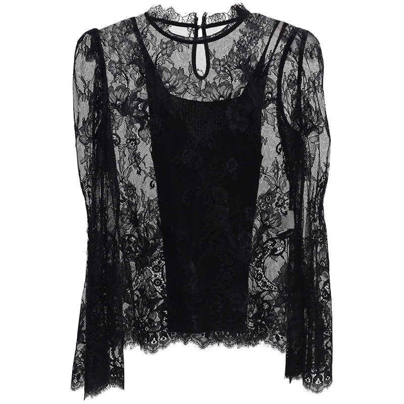 change she2020新款花边领刺绣小衫 changeshe蕾丝衫/雪纺衫