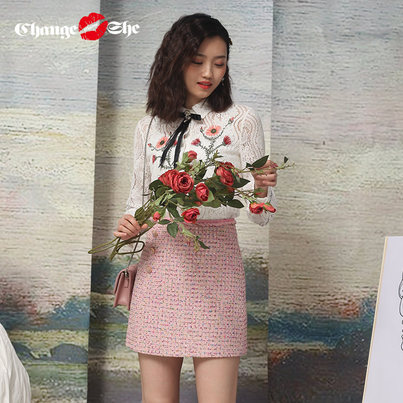 千细change she2020春季新款短裙 changeshe半身裙