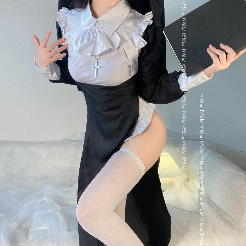 花欲町：修女cos服性感连衣裙抖音网红同款变装修女cosplay漫展 - 图0