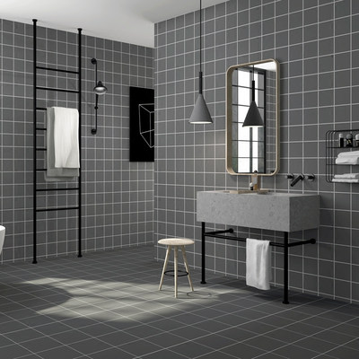 自粘浴室地板贴纸卫生间防水耐磨地贴墙贴厕所装饰地贴纸瓷砖壁纸 虎窝淘