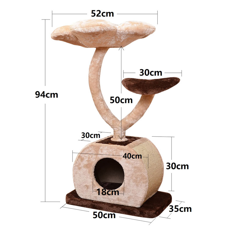 新款catry凯瑞猫爬架三层猫架猫抓柱猫屋猫玩具猫窝一体猫树猫跳-图0