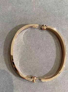 玫瑰金镀18K金手镯男女情侣款轻奢镯子韩版简约个性手环2025新款