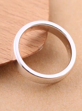 免费刻字999纯银男戒指高级感5mm平面宽版轻奢结婚订婚情人节礼物