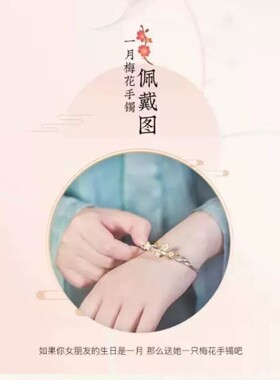 新款纯银手镯女小众高级感十二花神镯子七夕情人节礼物送女友礼物