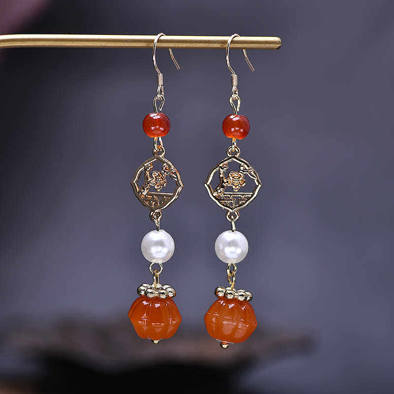 新中式花朵耳钩纯银小众气质耳环高级感国风旗袍汉服耳饰婚礼道具,淘宝优惠券,粉丝福利购,淘宝优惠卷