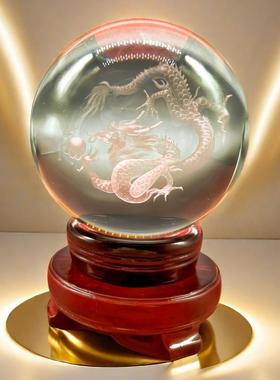 风生水起水晶球摆件招财