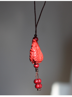 红色生肖鸡吊坠项链挂件桃木雕刻公鸡钥匙扣手机挂件