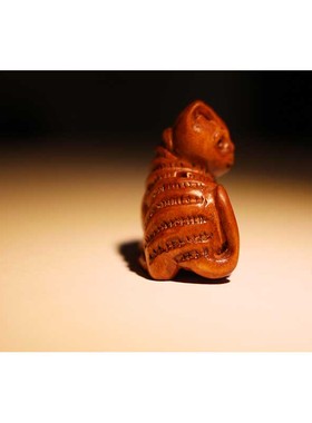 元宝风水随身挂件钥匙扣桃木雕刻