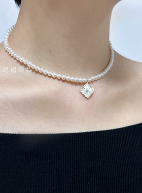 特惠新天然淡水珍珠5mm锁骨颈链经典轻奢法式叠戴baby珠choker