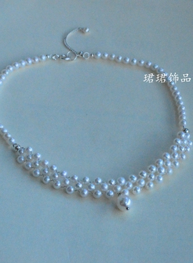 新品遮甲状腺术后疤痕女锁骨颈链天然珍珠夏天首选经典百搭防过敏