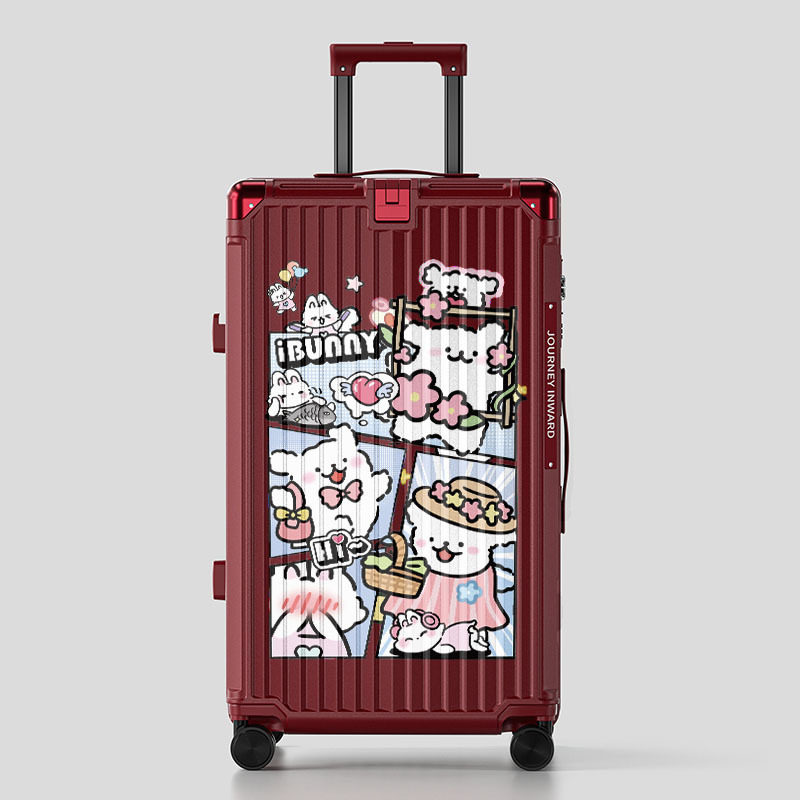 2026新款行李拉杆箱万向轮卡通男女初高中大学生24寸旅行线条小狗,淘宝优惠券,粉丝福利购,淘宝优惠卷