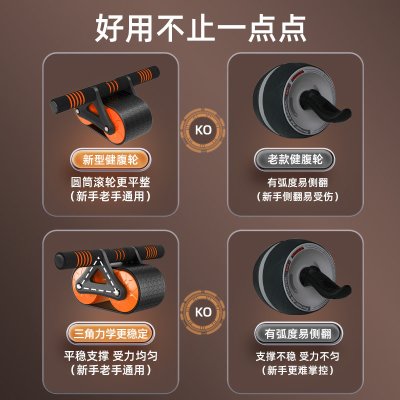 练腹肌自动回弹辅助收卷腹部健腹轮 赫朗运动健腹轮/健腹器