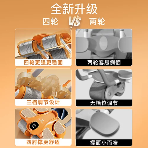 Колесо для брюшного пресса с автоматическим отскоком для мужчин и женщин, четырехколесная опора для локтей, колесо для брюшного пресса, оборудование для фитнеса, артефакт, спортивное домашнее колесо для мышц живота