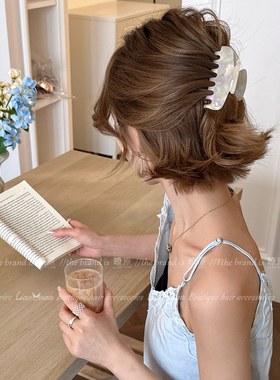 气质高端醋酸短发抓夹女2026新款后脑勺半扎发夹子头饰简约鲨鱼夹