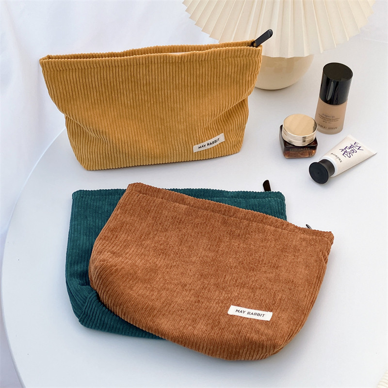 七公主的口袋 复古灯芯绒化妆包纯色手拿包便携大容量质感内胆包,淘宝优惠券,粉丝福利购,淘宝优惠卷