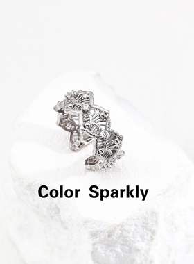 925银镀金法式复古镂空蕾丝开口设计戒指女轻奢高级感冷淡风戒指