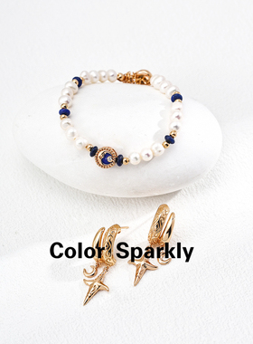 小众设计925银镀金青金石珍珠手链女轻奢高级感气质简约百搭手串