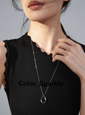 新款莫比乌斯环银镀金项链