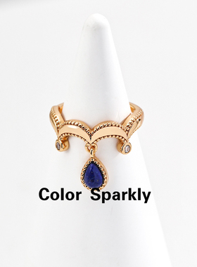 小众设计925银镀金青金石戒指