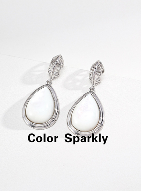 ColorSparkly925银镀金耳钉