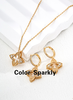 镂空四叶草项链女轻奢高级感