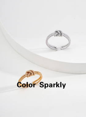 ColorSparkly925银绳结戒指