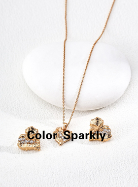 925银镀金锆石项链女轻奢高级感