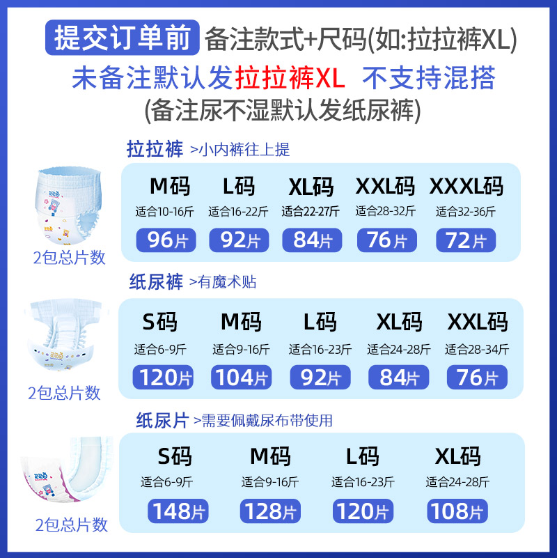 包包鱼旗舰店包包鱼拉拉裤xl经济装新生婴儿超薄透气柔爽纸尿裤S尿不湿m纸尿片0