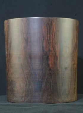 老挝大红酸枝笔筒书房工艺