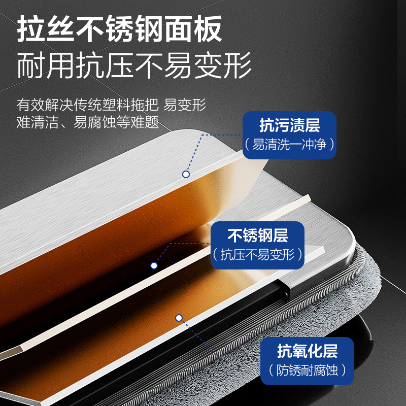 百家好世家用2025新款拖布免手洗拖地神器大面积除尘懒人平板拖把