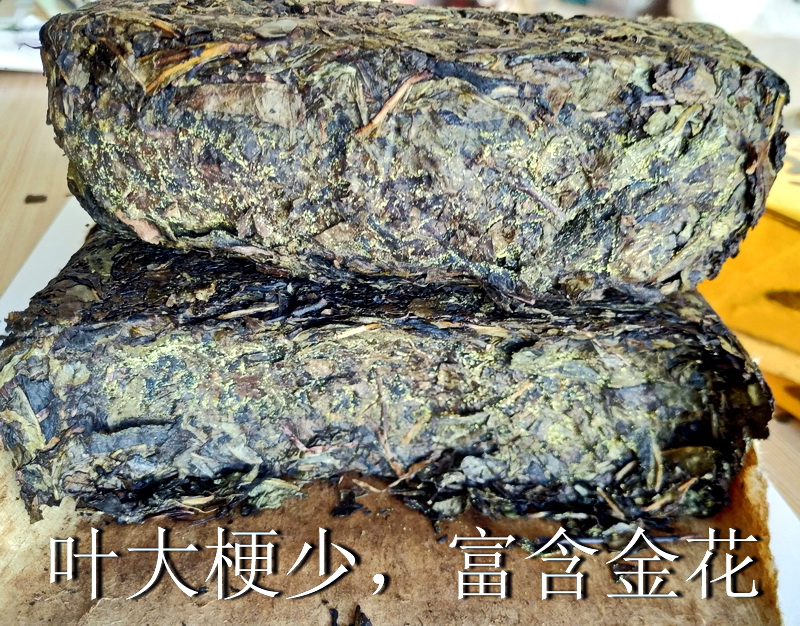 金茯手筑茶 一级贡茯 黑毛茶发酵  大叶少梗含金花冠突散囊菌1Kg - 图2