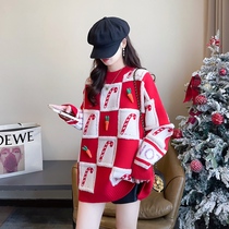 6818 #( real pat) Big code pregnant woman Fat sister Knitted Sweater Sweater