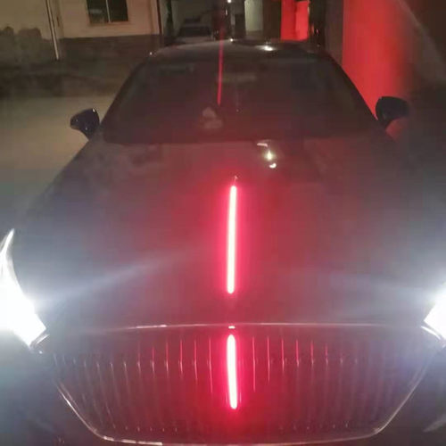 适配红旗H5H7HS5HS7引擎盖机盖中网标车头流水灯个性LED改装车标 - 图1