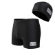 Men's resort swimming trunks + swimming cap, fashionable swimsuit