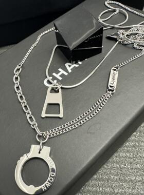 不规则圆环黑曜石项链