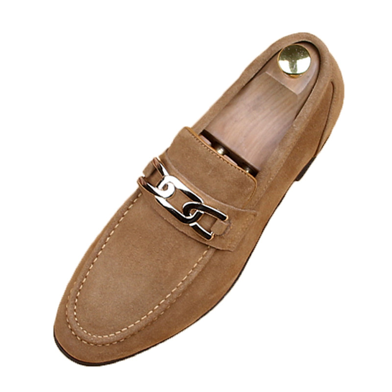 尖头欧美男士翻毛绒豆豆皮鞋磨砂马衔扣休闲鞋懒人一脚磴套脚男鞋,淘宝优惠券,粉丝福利购,淘宝优惠卷