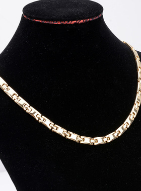 东莞饰品厂家 钢磁性手链磁石四合一元素 菱形中珠金色玫瑰金项链