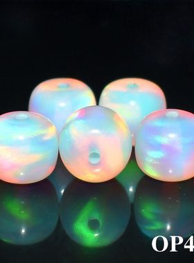 11X12文玩手串隔珠配件欧珀石深蓝老型珠澳宝极光 澳宝欧泊球珠子