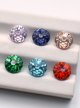 爆闪饰品裸石美甲烟花锆石裸石菊花切宝石裸钻diy耳钉戒面配石CZ