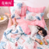 Bộ đồ giường bằng vải cotton bốn mảnh 1,8m1,5 mét đôi đơn 1,2 ký túc xá chăn ba mảnh bằng vải lanh - Bộ đồ giường bốn mảnh chăn ga khách sạn Bộ đồ giường bốn mảnh